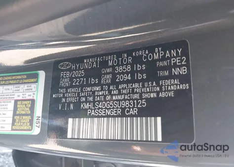 2025 Hyundai Elantra Sel Convenience из США, поврежденный, VIN KMHLS4DG5SU983125